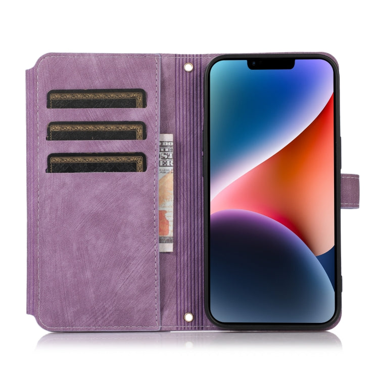 For iPhone 14 Dream 9-Card Wallet Zipper Bag Leather Phone Case