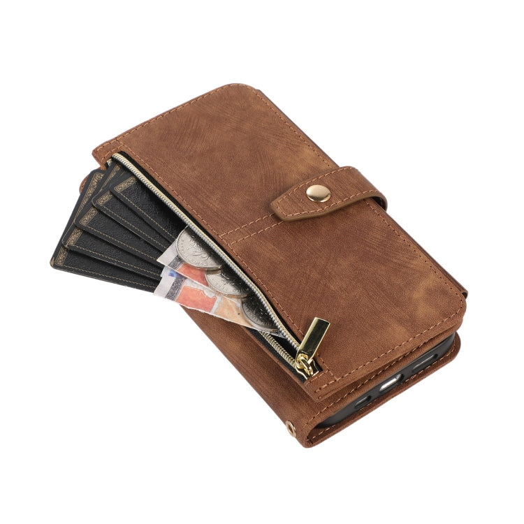 For iPhone 14 Plus Dream 9-Card Wallet Zipper Bag Leather Phone Case
