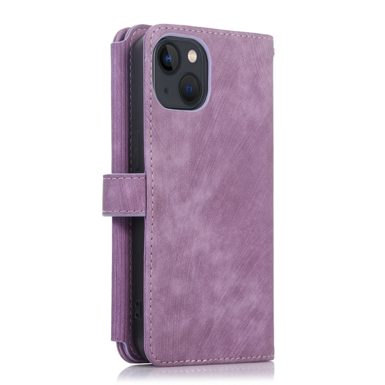 For iPhone 14 Plus Dream 9-Card Wallet Zipper Bag Leather Phone Case