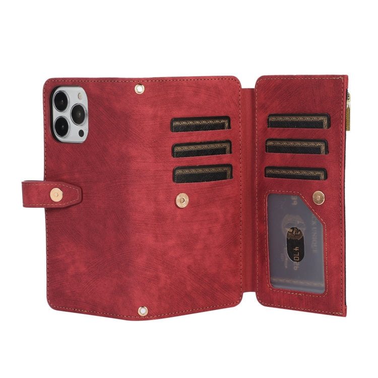 For iPhone 14 Pro Dream 9-Card Wallet Zipper Bag Leather Phone Case