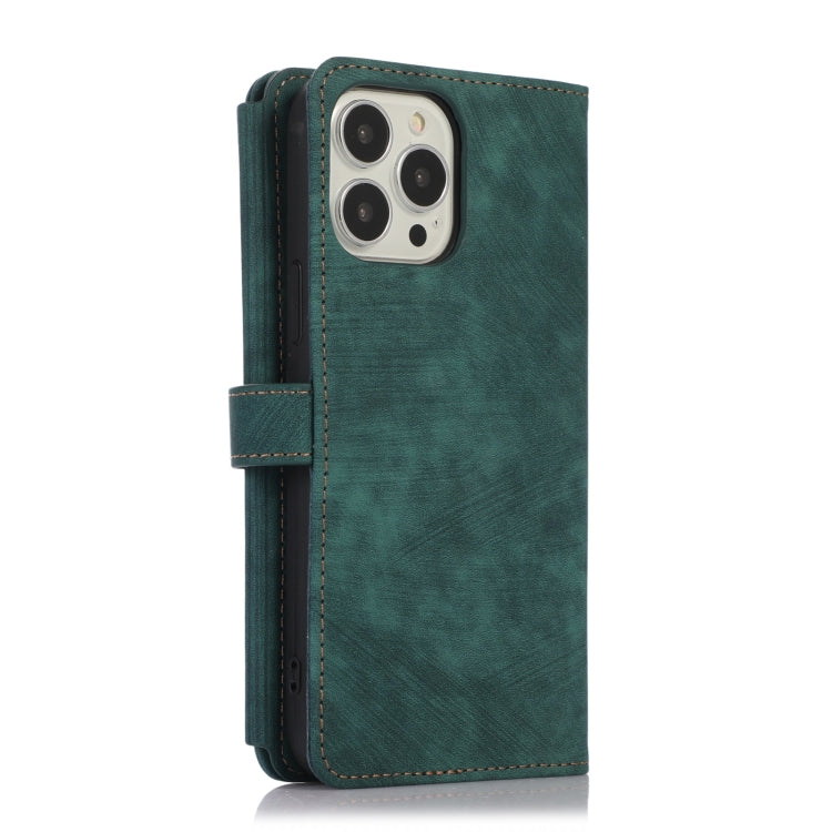For iPhone 14 Pro Max Dream 9-Card Wallet Zipper Bag Leather Phone Case
