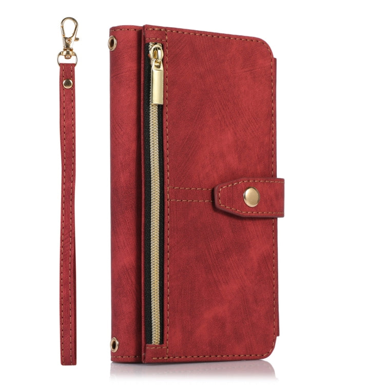 For iPhone 13 Dream 9-Card Wallet Zipper Bag Leather Phone Case