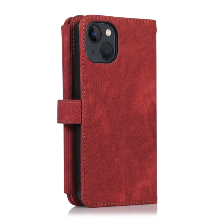 For iPhone 13 Dream 9-Card Wallet Zipper Bag Leather Phone Case