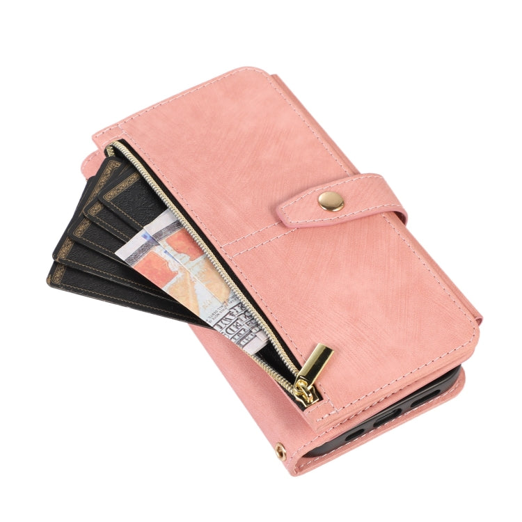 For iPhone 13 Dream 9-Card Wallet Zipper Bag Leather Phone Case
