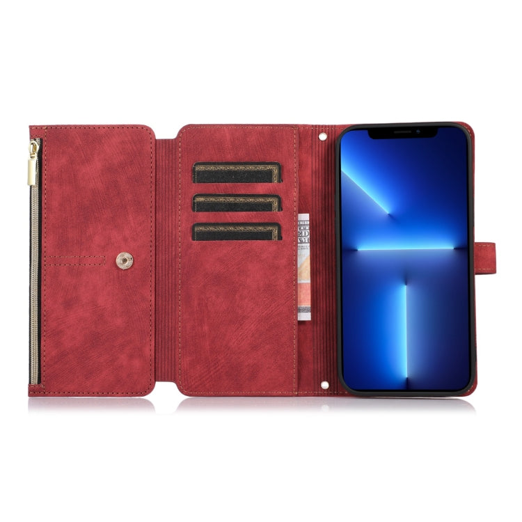 For iPhone 13 Pro Dream 9-Card Wallet Zipper Bag Leather Phone Case