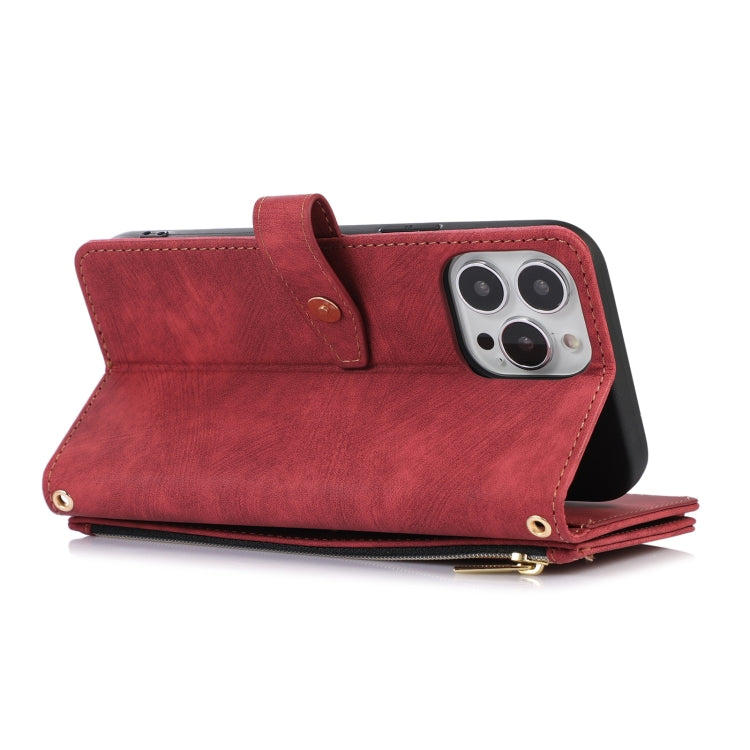 For iPhone 13 Pro Dream 9-Card Wallet Zipper Bag Leather Phone Case