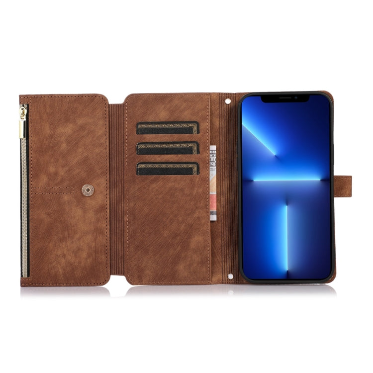For iPhone 13 Pro Dream 9-Card Wallet Zipper Bag Leather Phone Case
