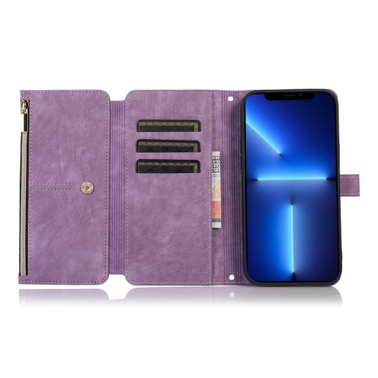 For iPhone 13 Pro Dream 9-Card Wallet Zipper Bag Leather Phone Case