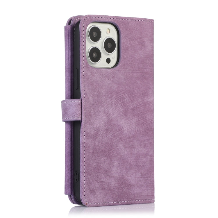 For iPhone 13 Pro Max Dream 9-Card Wallet Zipper Bag Leather Phone Case