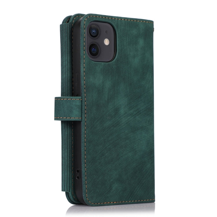 For iPhone 12 mini Dream 9-Card Wallet Zipper Bag Leather Phone Case