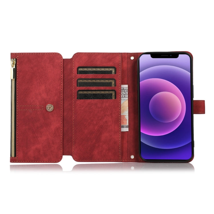 For iPhone 12 mini Dream 9-Card Wallet Zipper Bag Leather Phone Case