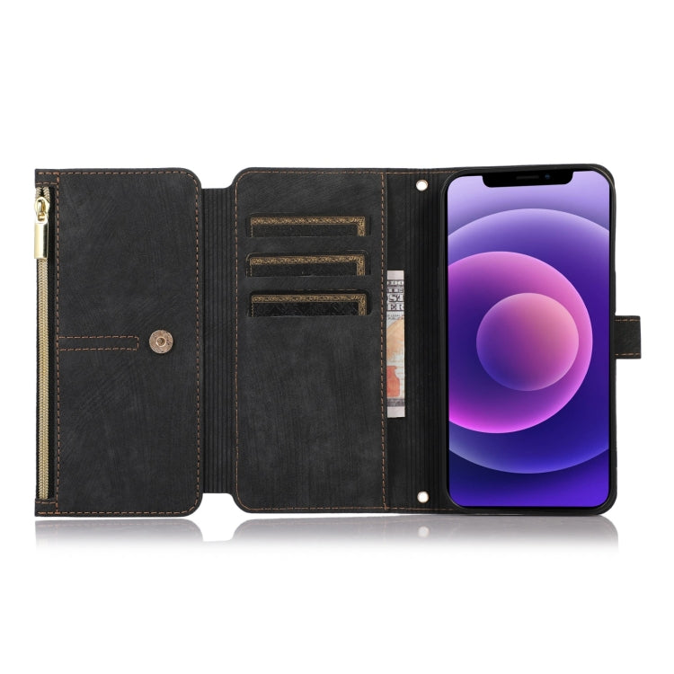 For iPhone 12 mini Dream 9-Card Wallet Zipper Bag Leather Phone Case