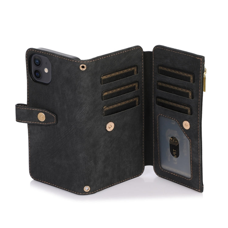 For iPhone 12 mini Dream 9-Card Wallet Zipper Bag Leather Phone Case