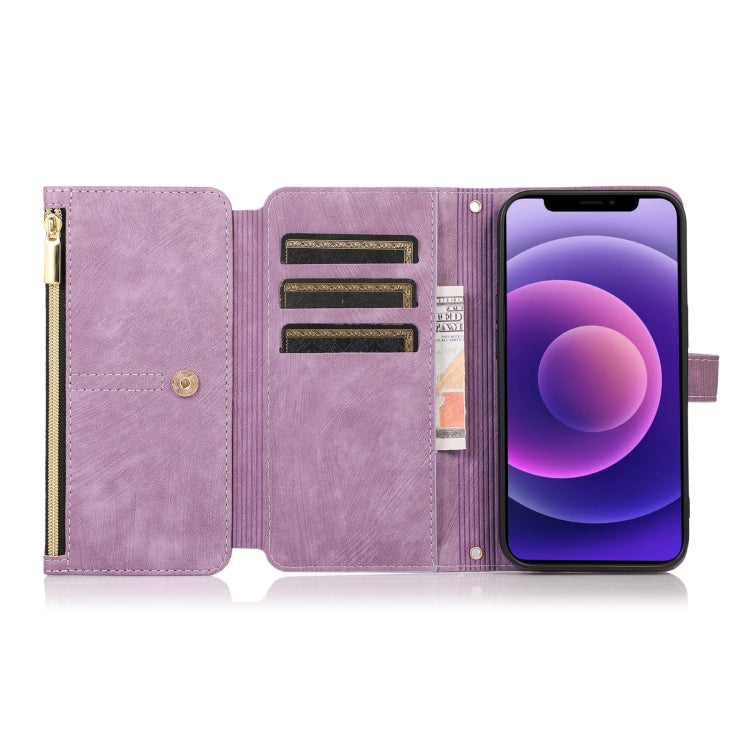 For iPhone 12 mini Dream 9-Card Wallet Zipper Bag Leather Phone Case