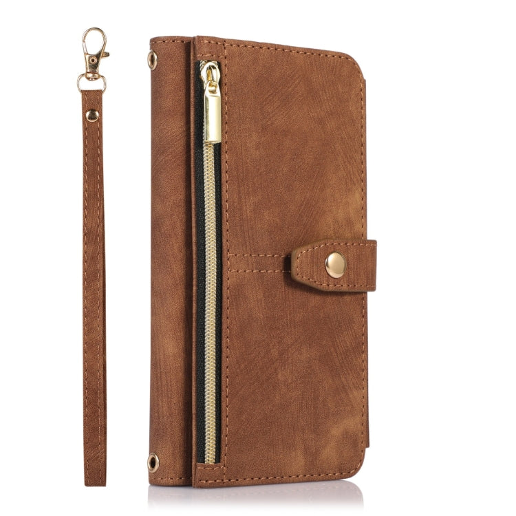 For iPhone 12 Dream 9-Card Wallet Zipper Bag Leather Phone Case
