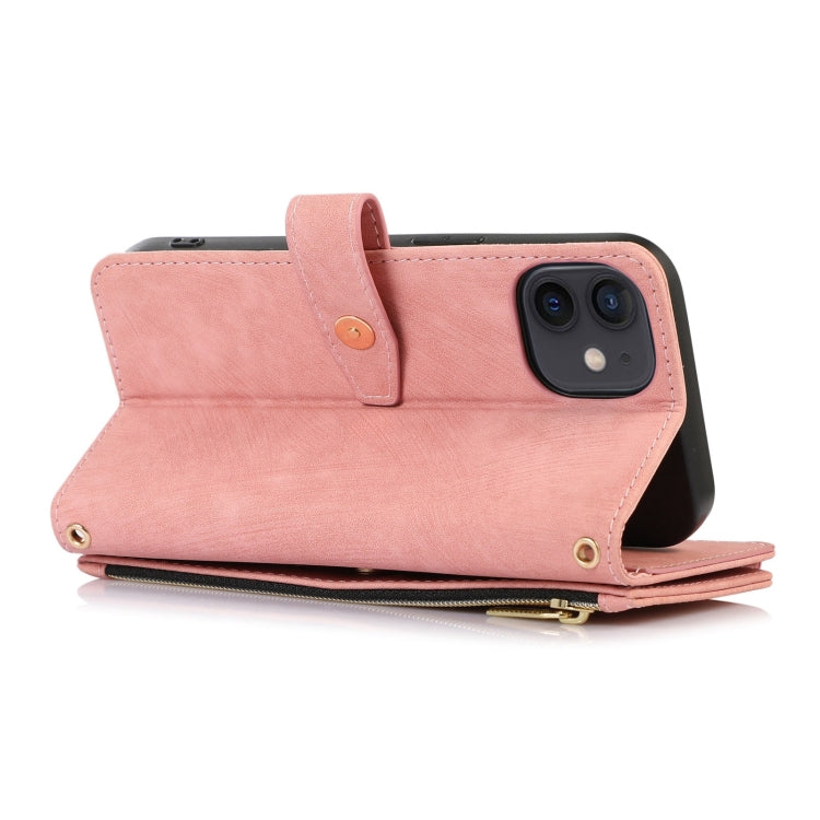 For iPhone 12 Dream 9-Card Wallet Zipper Bag Leather Phone Case