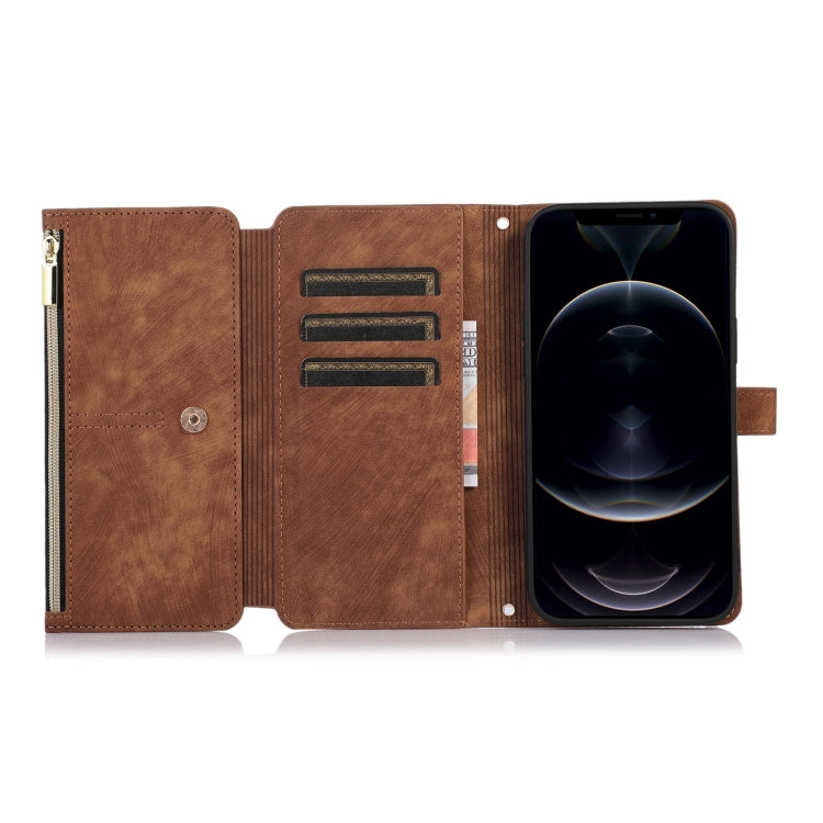 For iPhone 12 Pro Dream 9-Card Wallet Zipper Bag Leather Phone Case