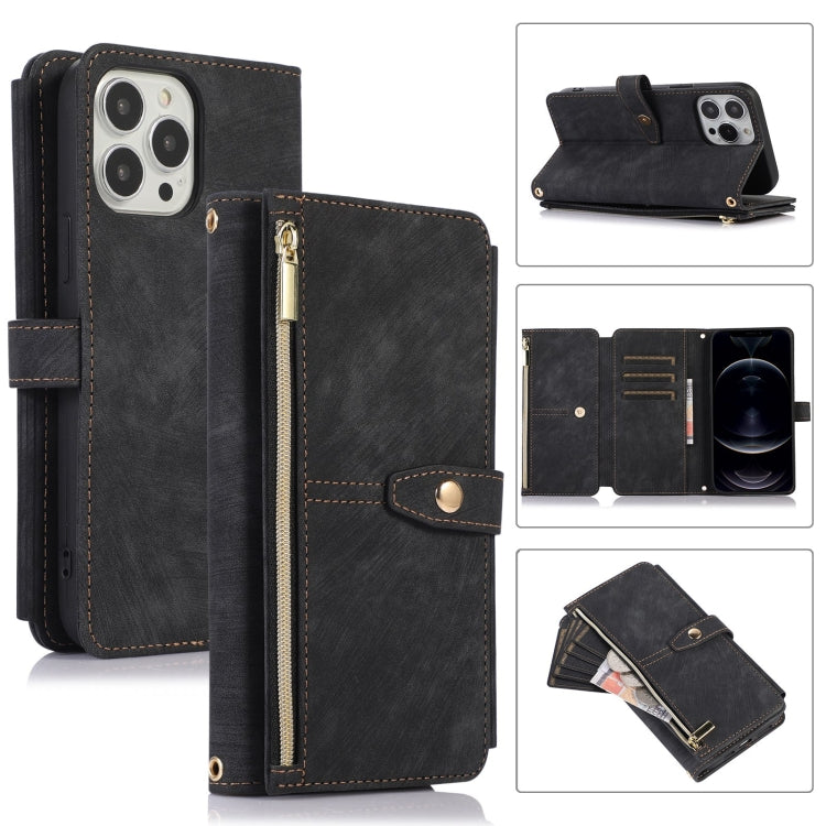 For iPhone 12 Pro Dream 9-Card Wallet Zipper Bag Leather Phone Case