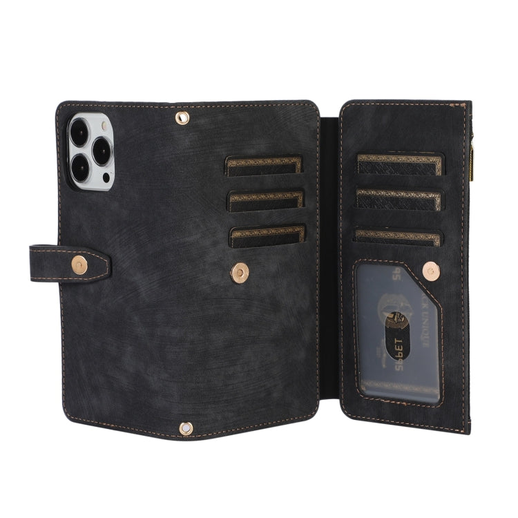 For iPhone 12 Pro Dream 9-Card Wallet Zipper Bag Leather Phone Case