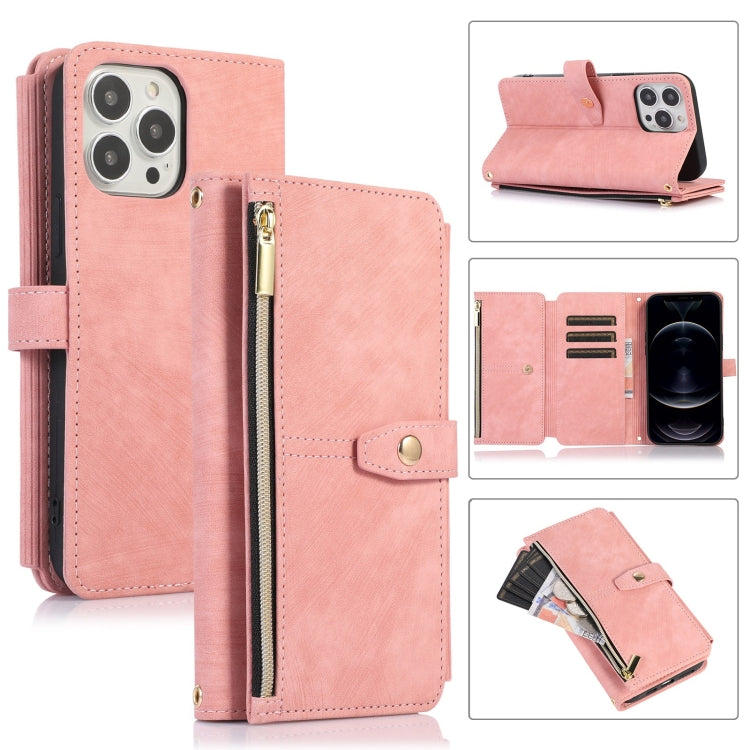 For iPhone 12 Pro Dream 9-Card Wallet Zipper Bag Leather Phone Case