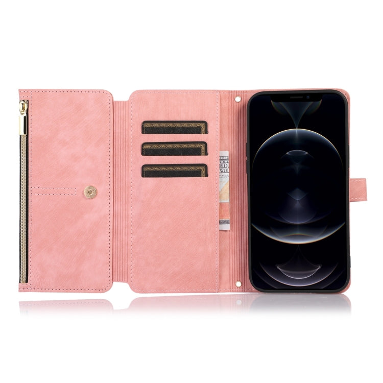 For iPhone 12 Pro Dream 9-Card Wallet Zipper Bag Leather Phone Case