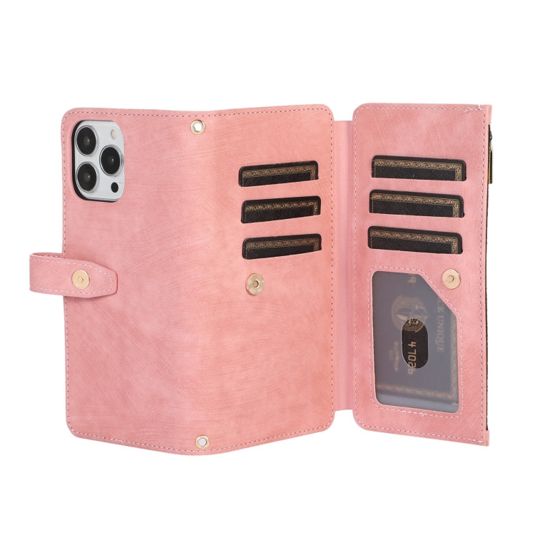 For iPhone 12 Pro Dream 9-Card Wallet Zipper Bag Leather Phone Case