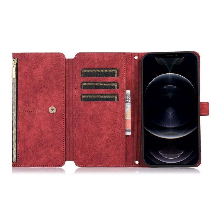 For iPhone 12 Pro Max Dream 9-Card Wallet Zipper Bag Leather Phone Case