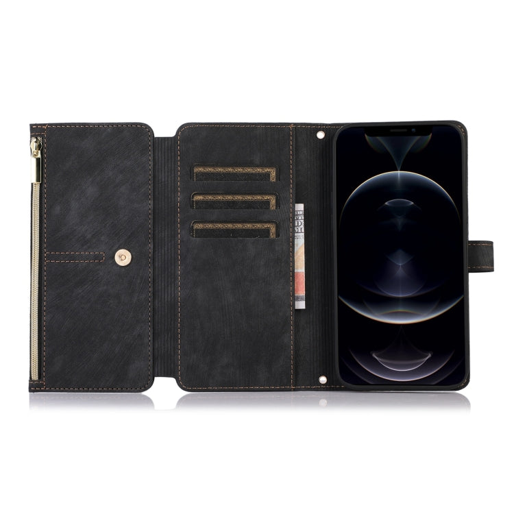 For iPhone 12 Pro Max Dream 9-Card Wallet Zipper Bag Leather Phone Case