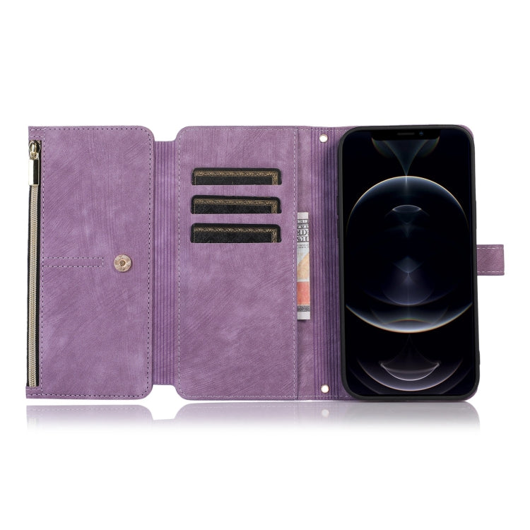 For iPhone 12 Pro Max Dream 9-Card Wallet Zipper Bag Leather Phone Case