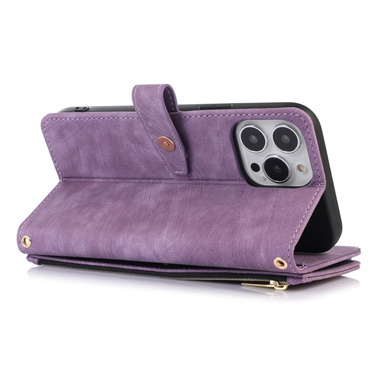 For iPhone 12 Pro Max Dream 9-Card Wallet Zipper Bag Leather Phone Case