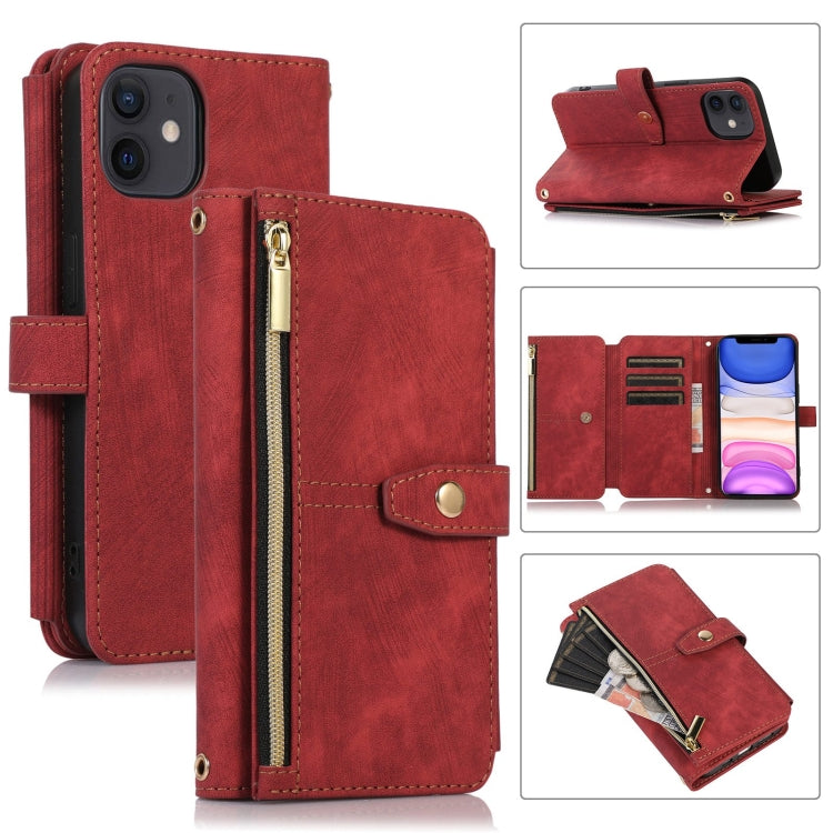 For iPhone 11 Dream 9-Card Wallet Zipper Bag Leather Phone Case