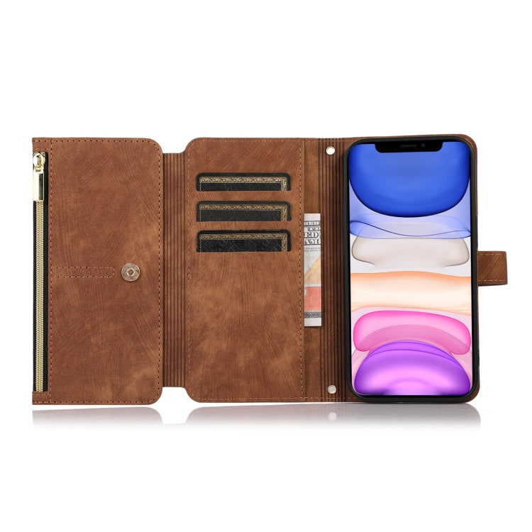 For iPhone 11 Dream 9-Card Wallet Zipper Bag Leather Phone Case
