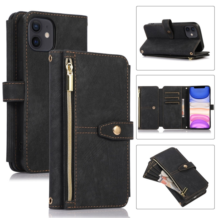 For iPhone 11 Dream 9-Card Wallet Zipper Bag Leather Phone Case