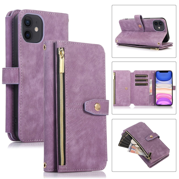 For iPhone 11 Dream 9-Card Wallet Zipper Bag Leather Phone Case