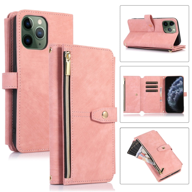 For iPhone 11 Pro Max Dream 9-Card Wallet Zipper Bag Leather Phone Case