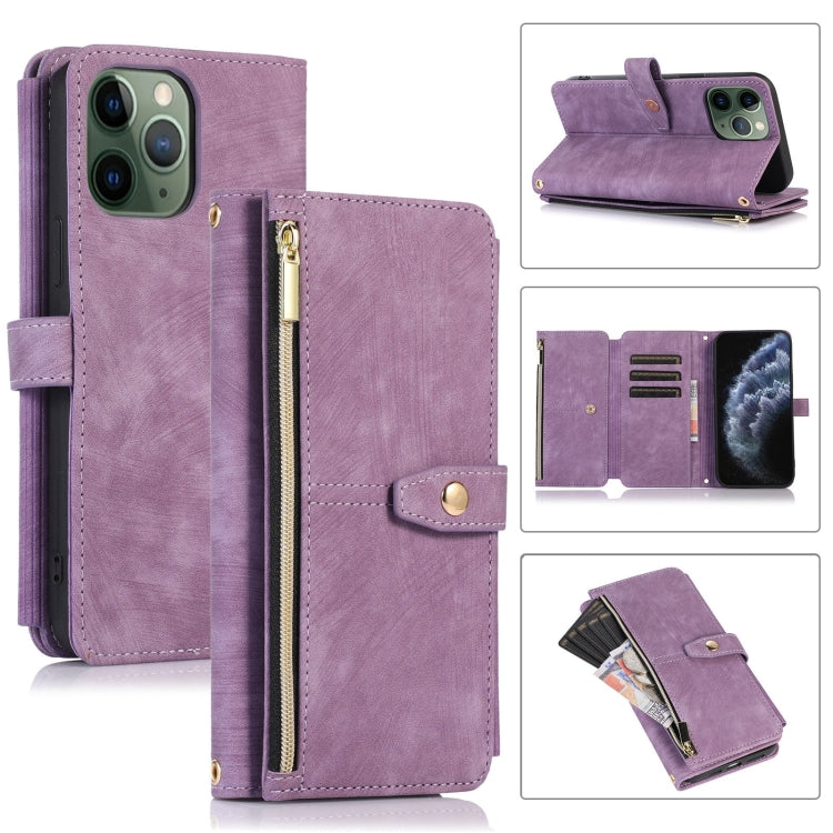 For iPhone 11 Pro Max Dream 9-Card Wallet Zipper Bag Leather Phone Case