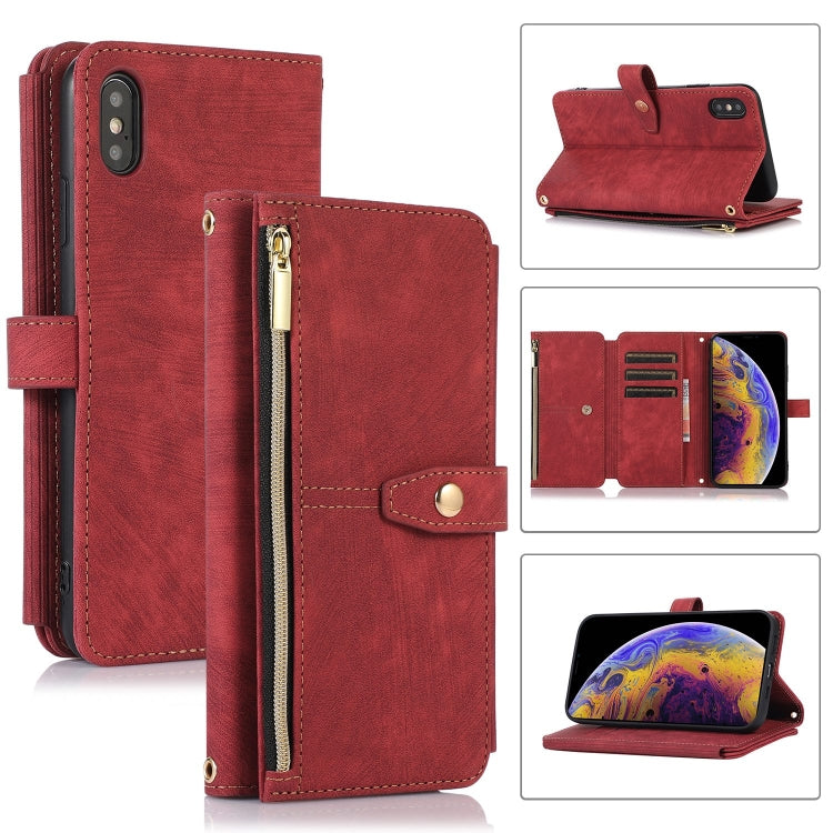 For iPhone X / XS Dream 9-Card Wallet Zipper Bag Leather Phone Case