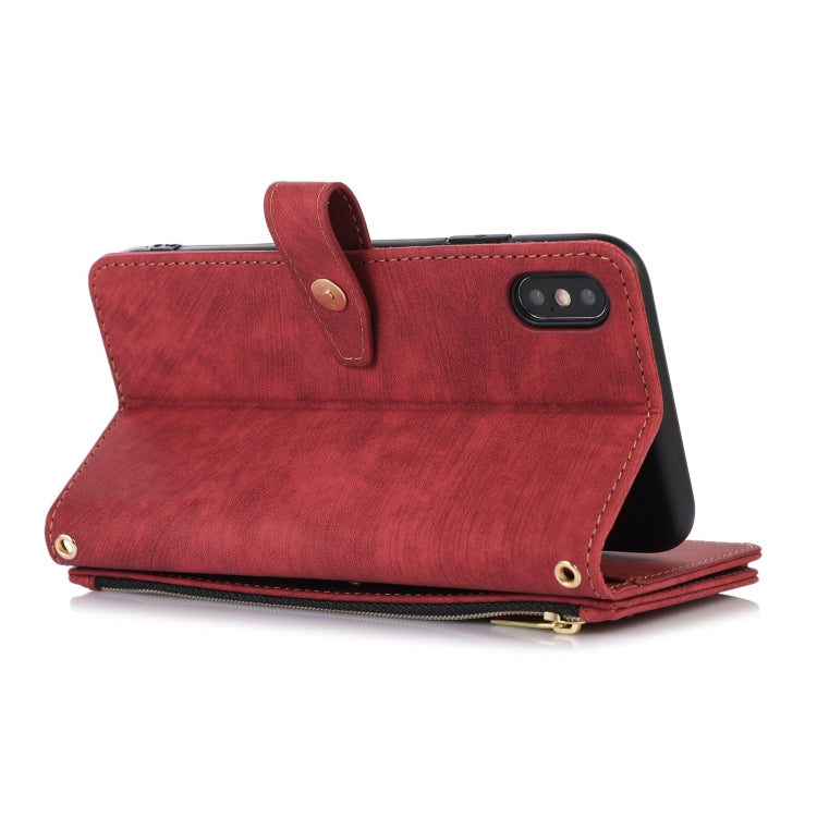 For iPhone X / XS Dream 9-Card Wallet Zipper Bag Leather Phone Case