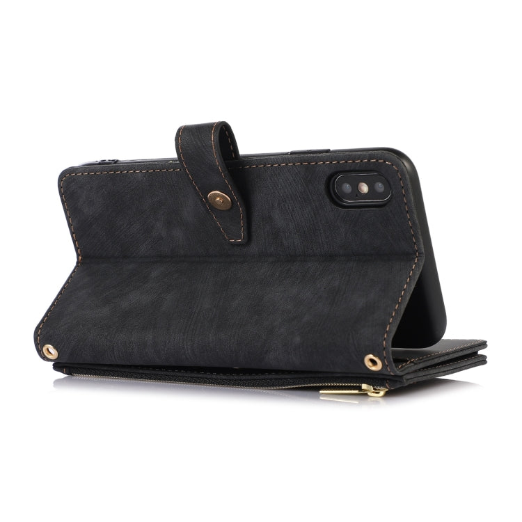 For iPhone X / XS Dream 9-Card Wallet Zipper Bag Leather Phone Case