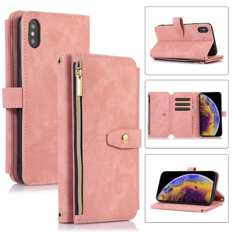 For iPhone X / XS Dream 9-Card Wallet Zipper Bag Leather Phone Case