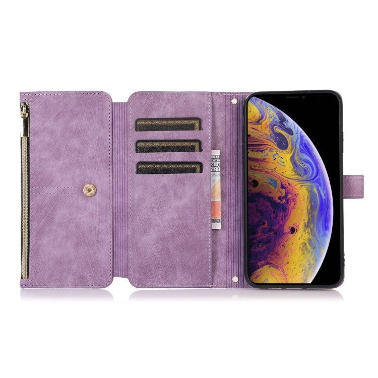 For iPhone X / XS Dream 9-Card Wallet Zipper Bag Leather Phone Case