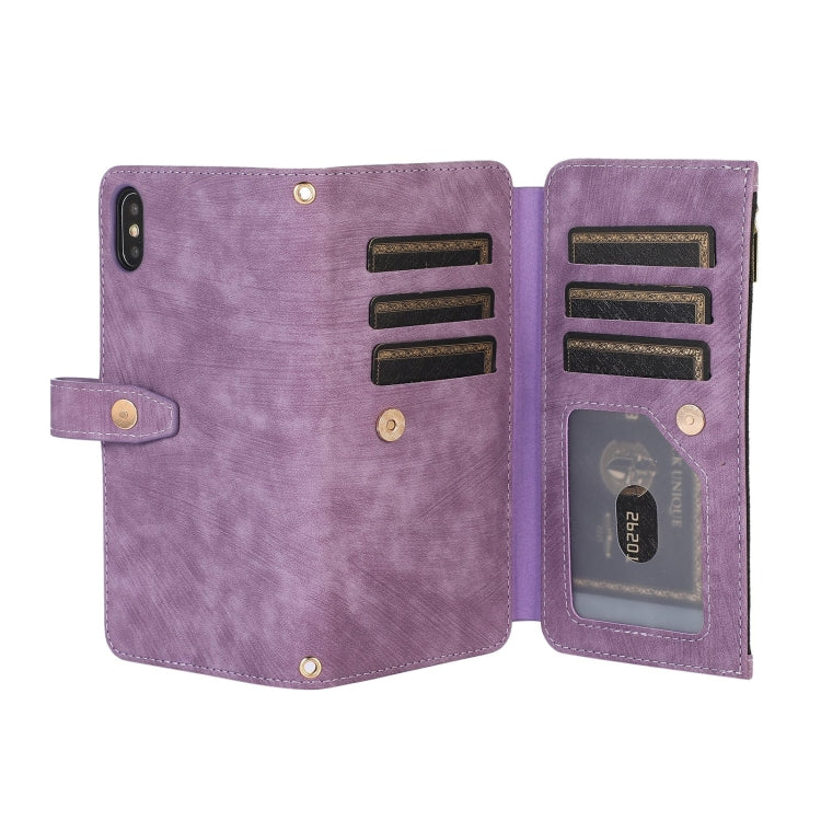 For iPhone X / XS Dream 9-Card Wallet Zipper Bag Leather Phone Case