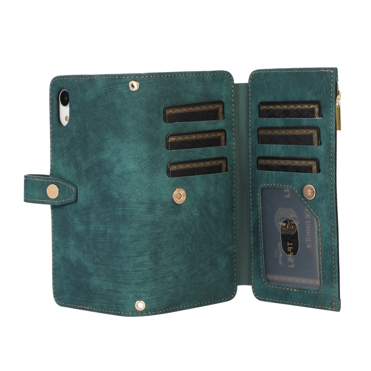 For iPhone XR Dream 9-Card Wallet Zipper Bag Leather Phone Case