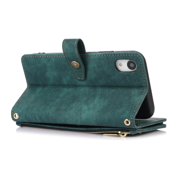 For iPhone XR Dream 9-Card Wallet Zipper Bag Leather Phone Case