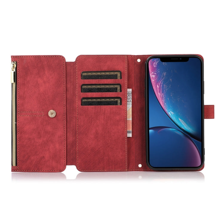 For iPhone XR Dream 9-Card Wallet Zipper Bag Leather Phone Case