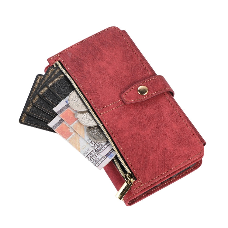 For iPhone XR Dream 9-Card Wallet Zipper Bag Leather Phone Case