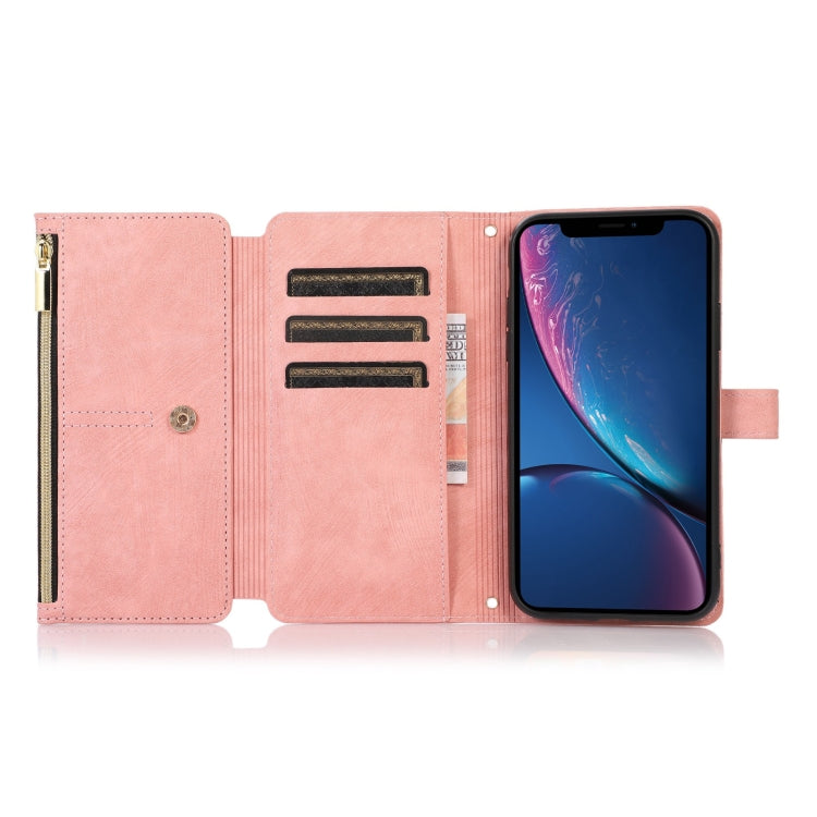 For iPhone XR Dream 9-Card Wallet Zipper Bag Leather Phone Case