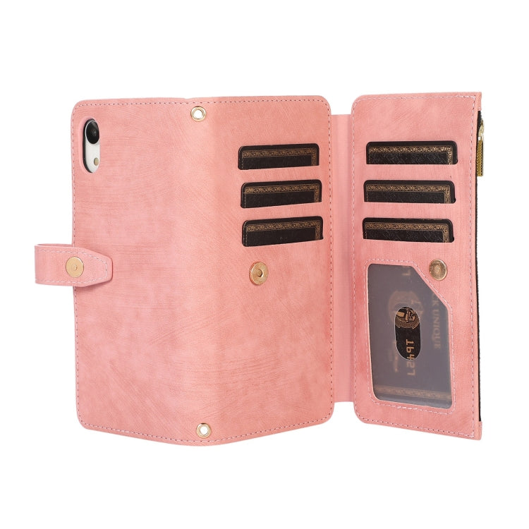 For iPhone XR Dream 9-Card Wallet Zipper Bag Leather Phone Case