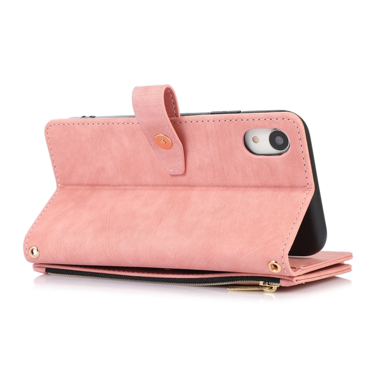 For iPhone XR Dream 9-Card Wallet Zipper Bag Leather Phone Case