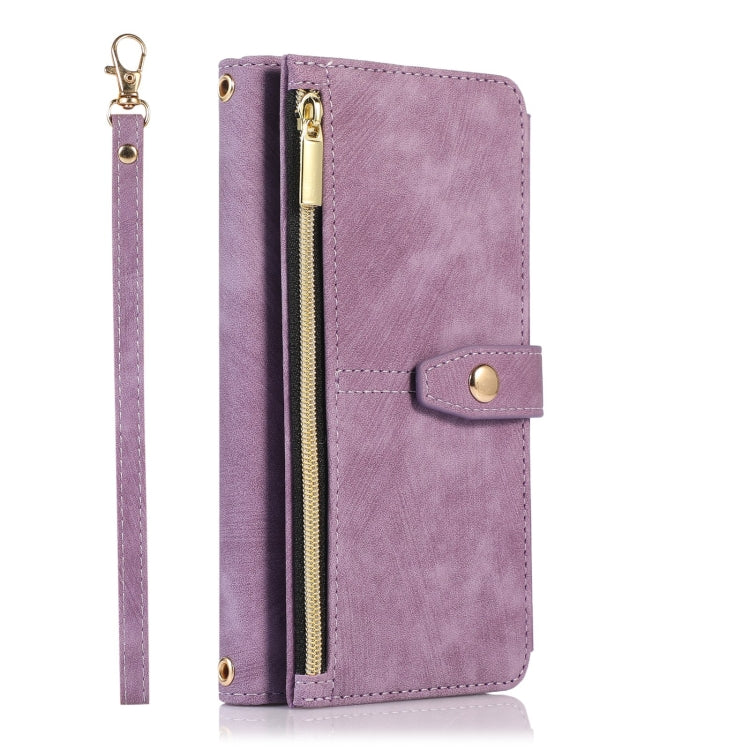 For iPhone XR Dream 9-Card Wallet Zipper Bag Leather Phone Case